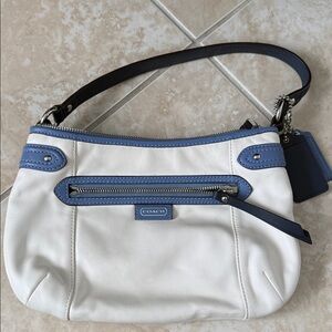 Coach Blue and White Shoulder Bag